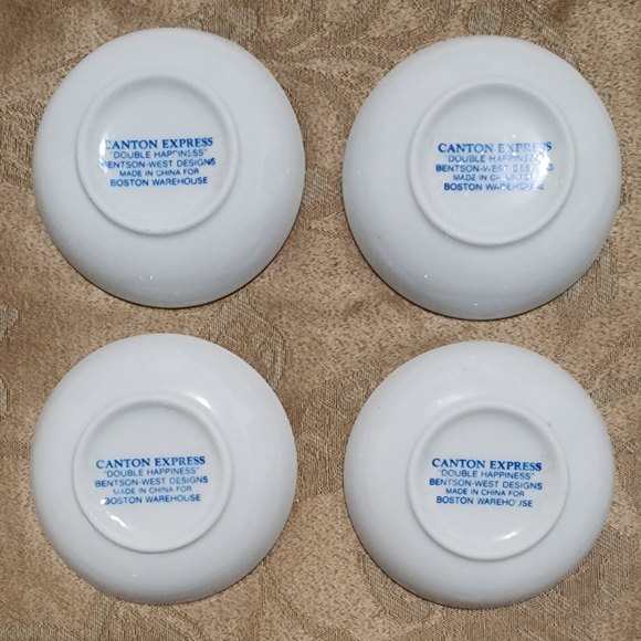 Vintage Chinese Double Happiness 12-pc Entrée & Sauce Plates Rice & Soup Bowls - Picture 7 of 7